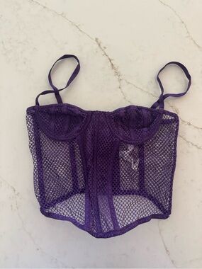 Urban Outfitters Purple Lace Mesh Bustier